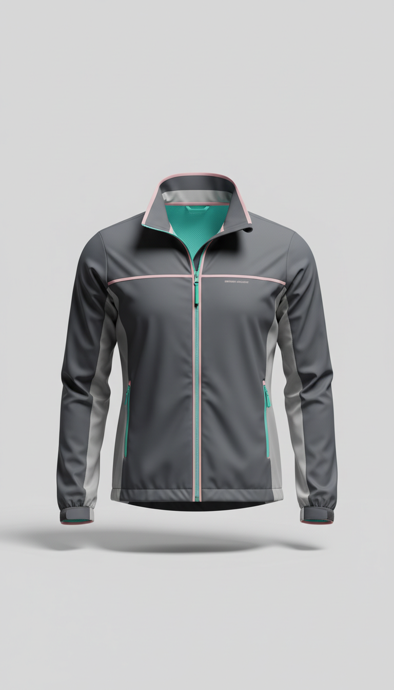 Blush accent technical windbreaker