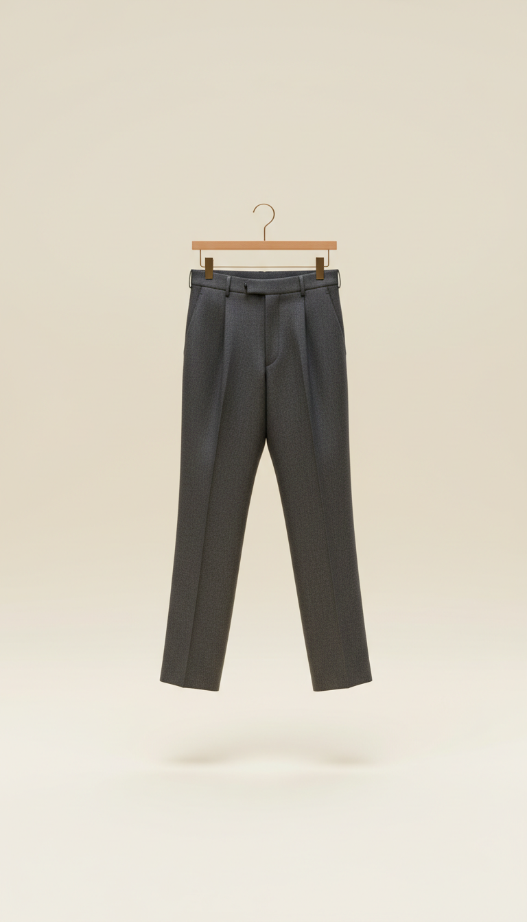 Charcoal Wool Trousers with Tailored Fit